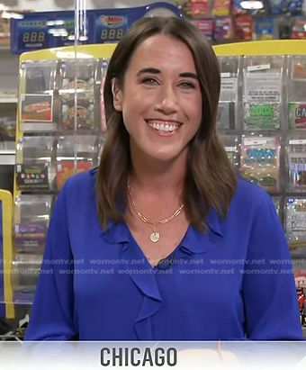 Maggie Vespa’s blue ruffle blouse on Today