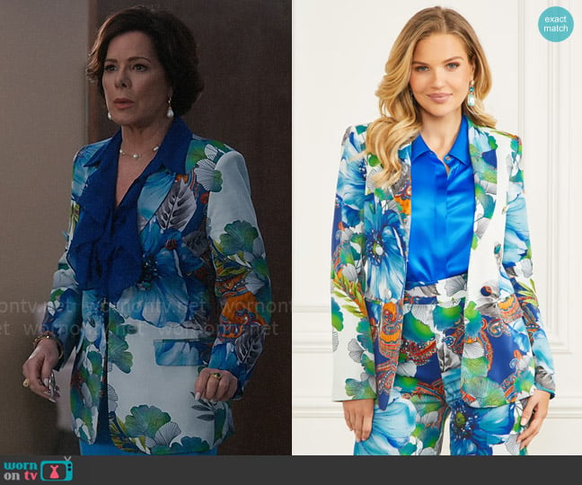 Marciano Lucy Printed Blazer worn by Margaret Wright (Marcia Gay Harden) on So Help Me Todd