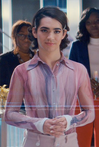 Marco's pink marbled print shirt on Glamorous
