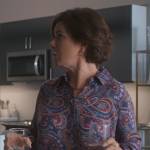 Margaret’s purple paisley blouse on So Help Me Todd