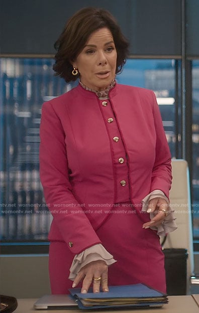 Margaret's pink suit on So Help Me Todd