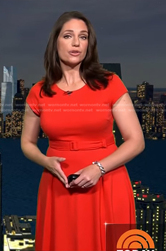 Maria Larosa's red belted dress on Today