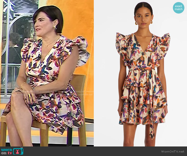 Marie Oliver Fiona Dress in Petaline worn by Tanya Dalton on Today