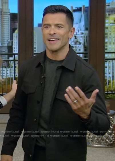 Mark’s black jacket on Live with Kelly and Mark