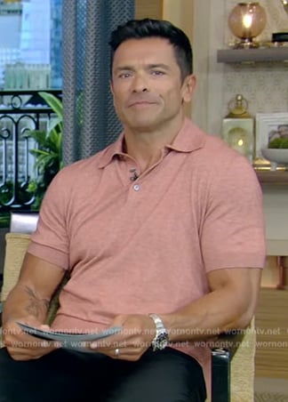 Mark's pink polo on Live with Kelly and Mark