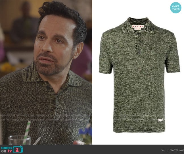 Marni Logo-patch polo shirt worn by Mario Cantone (Mario Cantone) on And Just Like That