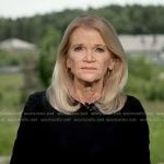Martha Raddatz’s black ruched sleeve top on Good Morning America