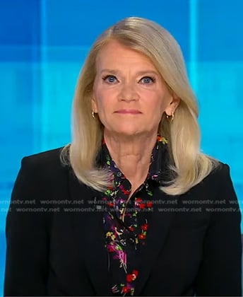 Martha’s black floral blouse on Good Morning America