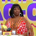 Melba Wilson’s red print caftan on Good Morning America