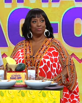 Melba Wilson's red print caftan on Good Morning America