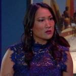 Melinda’s blue floral lace dress on Days of our Lives