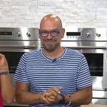 Michael Symon’s blue striped tee on Today