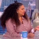 Michelle Buteau’s striped wrap dress on The View