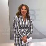 Michelle Miller’s plaid midi shirtdress on CBS Mornings