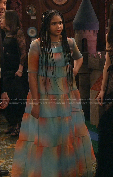 Millicent's sheer multi colored maxi dress on iCarly