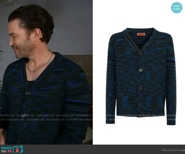 Missoni Cardigan with long sleeves in multicolor worn by Tom Pelphrey on Access Hollywood