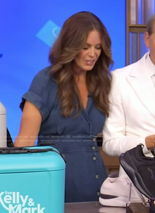 Monica Mangin’s denim dress on Live with Kelly and Mark
