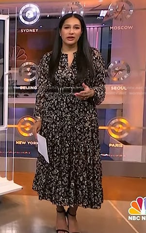 Morgan’s  black floral maxi dress on NBC News Daily