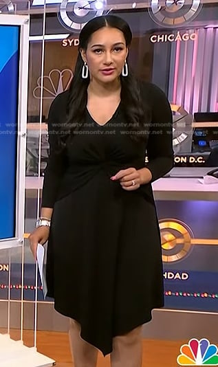 Morgan’s black twisted waist dress on NBC News Daily