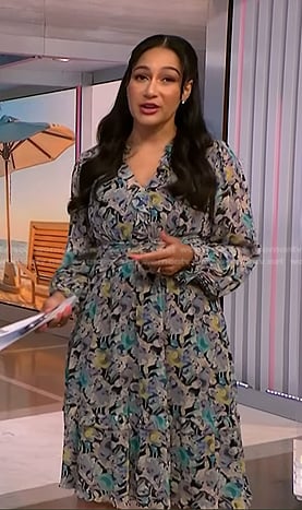 Morgan’s floral ruffle neckline dress on NBC News Daily