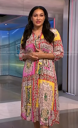 Morgan’s muticolor print shirtdress on NBC News Daily