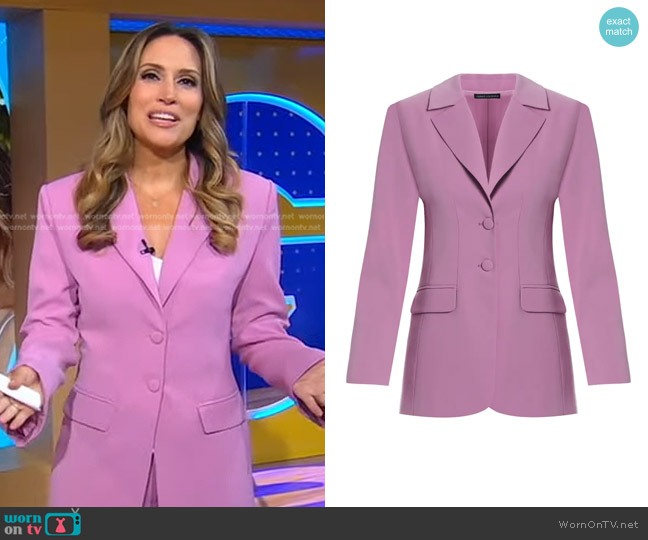 Naked Wardrobe Pur-Suit Me Oversize Blazer in Pink Orchid worn by Rhiannon Ally on Good Morning America