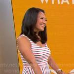 Nancy Chen’s striped midi dress on CBS Mornings