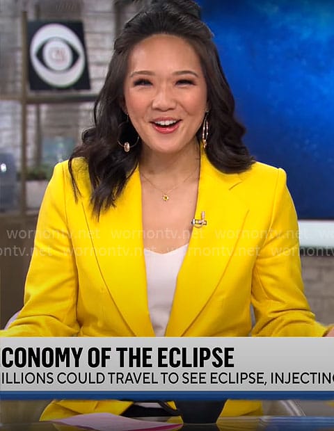 Nancy Chen’s yellow blazer on CBS Mornings