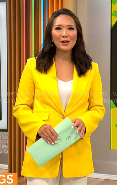 Nancy Chen's yellow blazer on CBS Mornings
