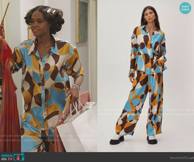 WornOnTV: Ubah’s abstract print pajama set on The Real Housewives of ...