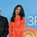 Natalie’s orange ruffle shirtdress on Today