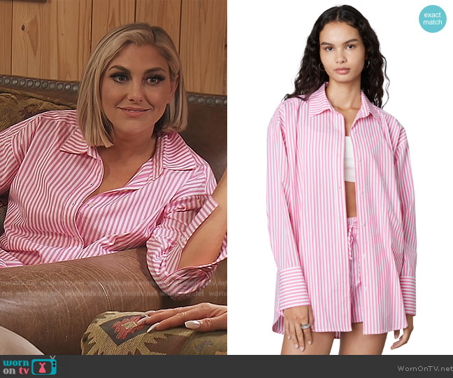 Nia The Brand Leon Shirt worn by Gina Kirschenheiter on The Real Housewives of Orange County