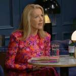 Nikki’s red and pink floral midi dress on The Young and the Restless