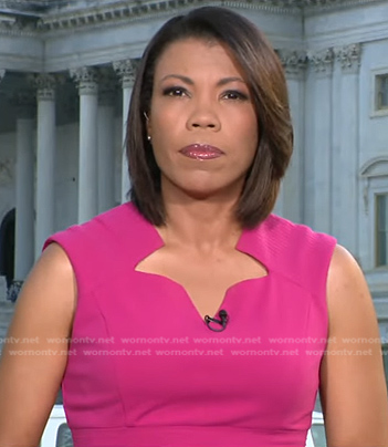 Nikole Killion's pink dress on CBS Evening News