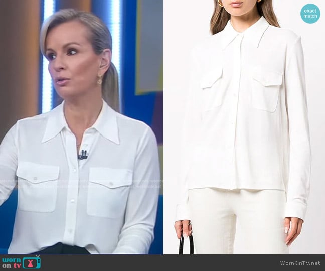 Nili Lotan Aveline Patch-Pocket Shirt worn by Dr. Jennifer Ashton on Good Morning America