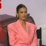 Nina Dobrev’s pink mini blazer dress on Access Hollywood