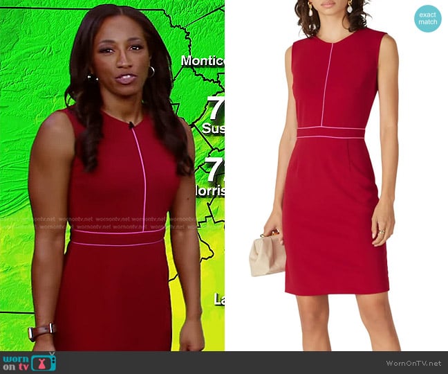 WornOnTV: Brittany Bell’s red contrast trim dress on Good Morning ...