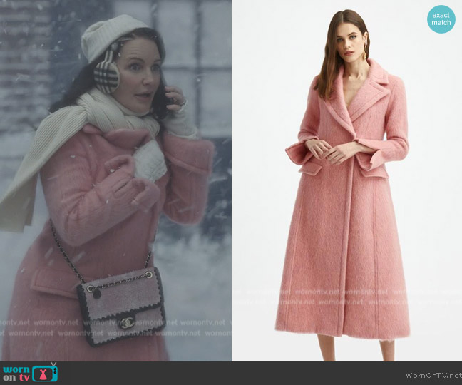 Oscar de la Renta Double Breasted Wool Coat worn by Charlotte York (Kristin Davis) on And Just Like That