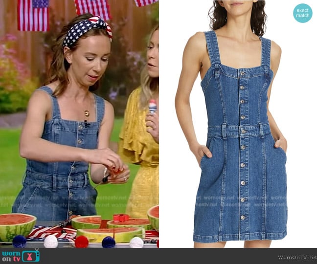 Paige Maddy Denim Minidress worn by Shannon Doherty on Live with Kelly and Mark