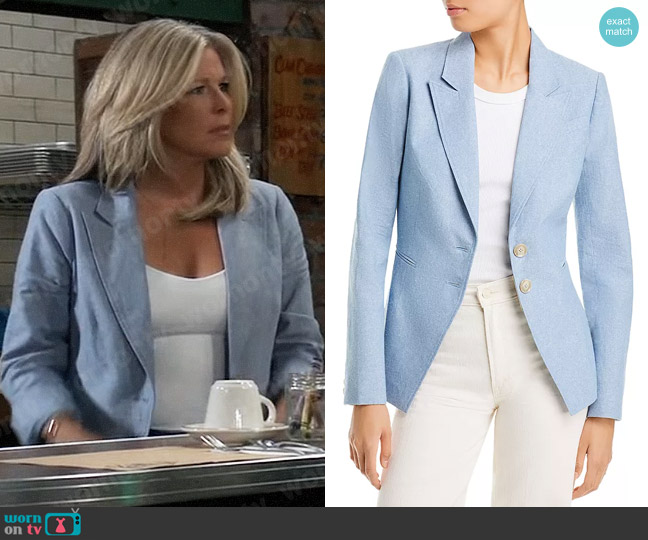 Paige Chelsee Blazer in Chambray worn by Carly Spencer (Laura Wright) on General Hospital