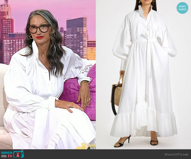 Patou Painter Gathered Cotton Maxi Dress worn by Jenna Lyons on Today