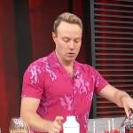 Paul Zahn’s pink floral shirt on Access Hollywood