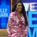 Porsha Williams’ pink printed blouse and pants on Live with Kelly and Mark