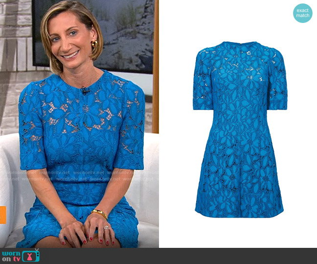 Proenza Schouler Guipure Lace Minidress worn by Emma Rosenblum on CBS Mornings