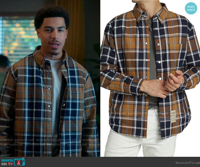 Purple Brand Woven Plaid Shirt worn by Andre Johnson, Jr. (Marcus Scribner) on Grown-ish