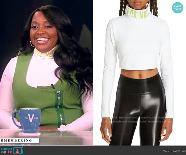 Pyer Moss x Reebok Logo Turtleneck Crop Top worn by Sherri Shepard on The View