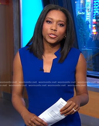 Rachel's blue sleeveless jumpsuit on Good Morning America