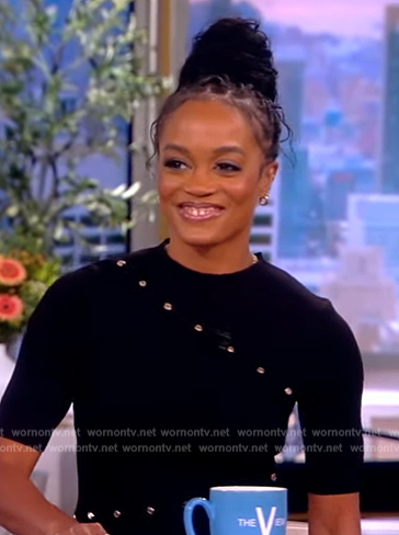 Rachel Lindsay's black studded mini dress on The View