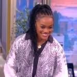 Rachel Lindsay’s paisley print blouse and pants on The View