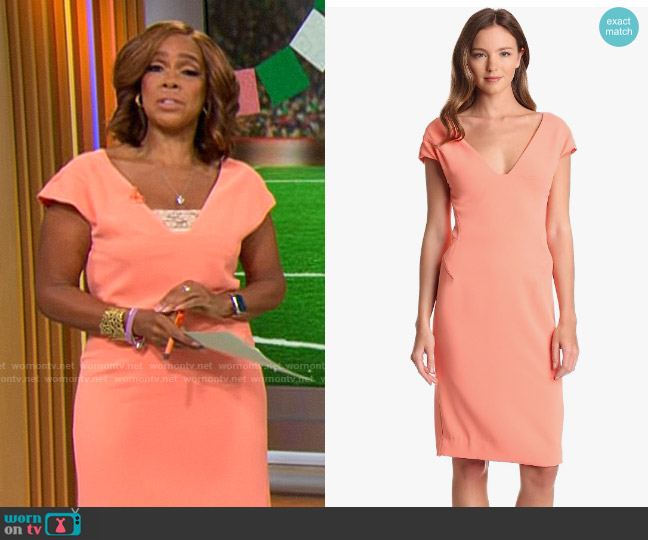 Rachel Roy Crepe Cap Sleeve Dress worn by Gayle King on CBS Mornings